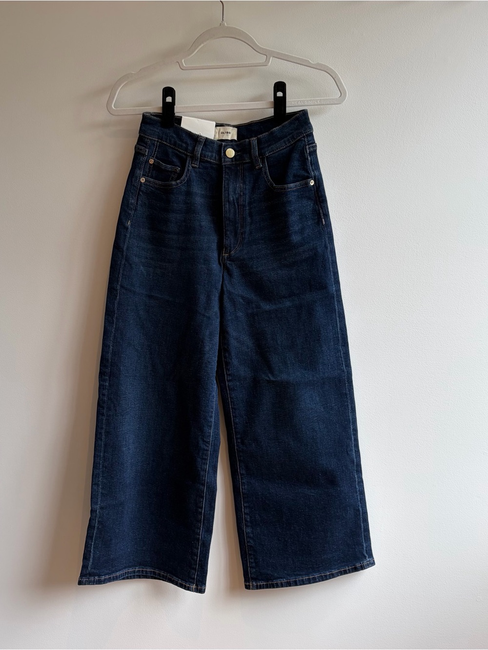 DL1961 Wide-Leg Indigo Jeans - Hepburn Wide Leg 27”